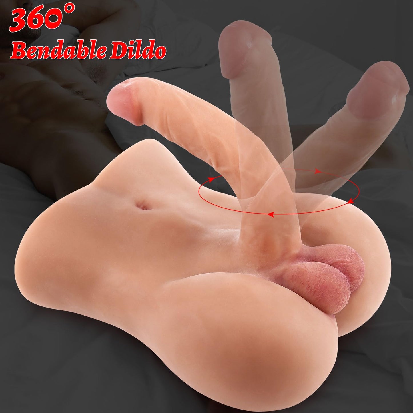 Brown Male Sex Doll with Flexible Dildo Realistic Sex Huge Cock, Men Sex Dolls for Women Tight Anal Hole 8in Cock for Female Masturbation, Unisex Masturbator Sex Toy for Women Gay Couple Men 7lb