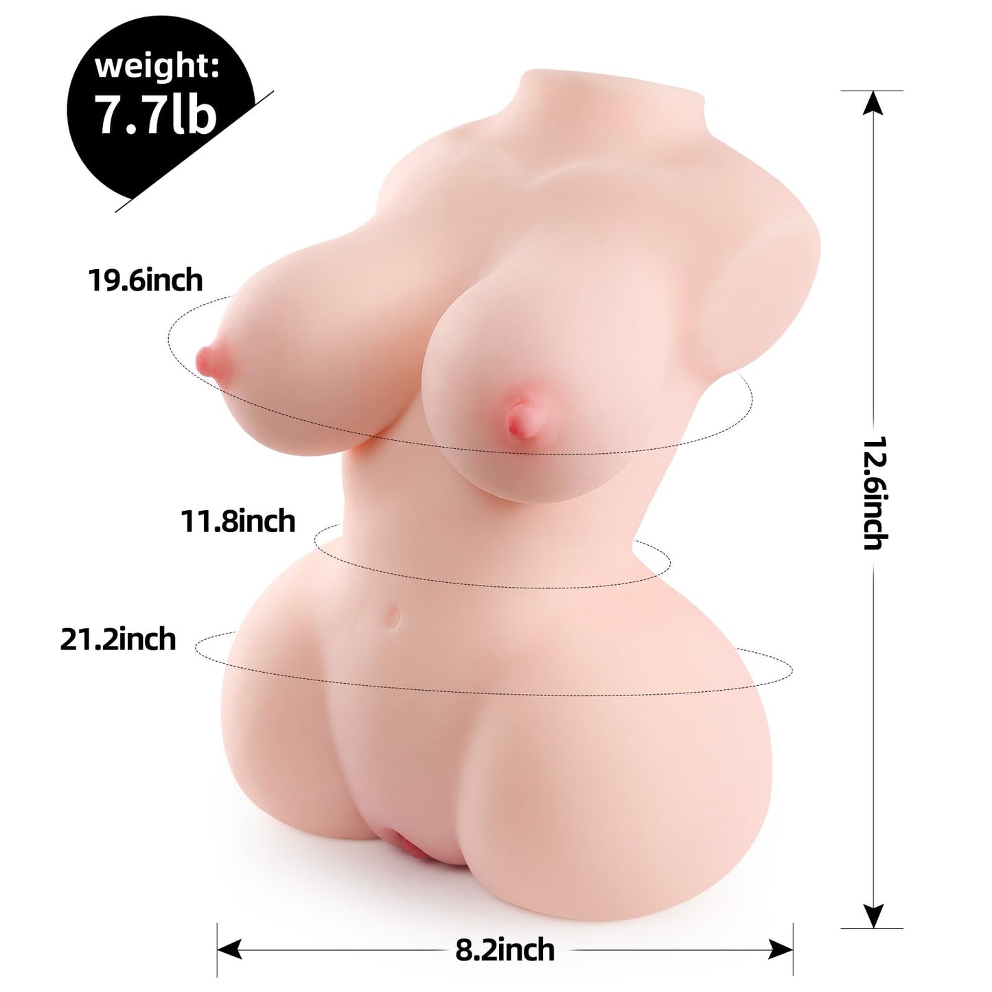 8LB Sex Doll Adult Toy Male Masturbator with Vagina Anal, Realistic Sex Doll Female Torso,Pocket Pussy Ass Boobs Sex Doll Full Body Male Sex Toy, Cheap Adult Sex Toys for Men Masturbation