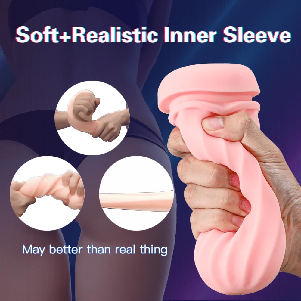 generic Automatic Sucking Male Masturbator Sex Toys for Men, 8 Suction & Vibrating Modes for Men Self-Pleasure Masturbation, Adult Electric Pocket Stroker with LED Screen Display and Sound Speaker