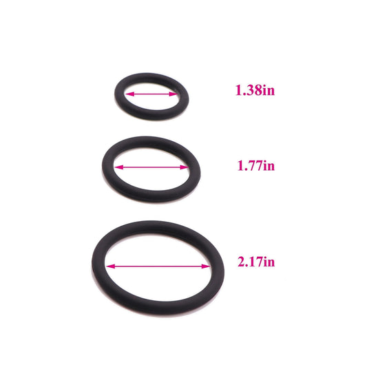 NB2D-Extension Ring Band Kit for Men, Set of 3 Silicone Elastic Rings for Lengthening Purposes