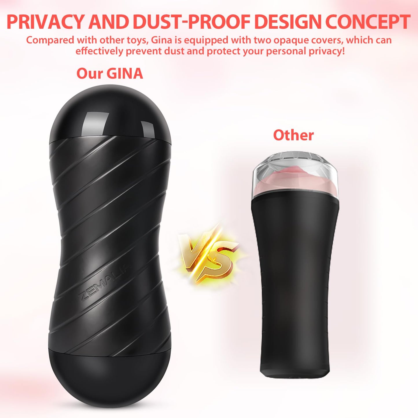 Male Masturbator, Double Side Mens Sex Toy with Water Based Lubricant, Adult Toys with Realistic Texture, Male Self-pleasure Toys, 3D Deep Oral Stroker Sex Toys for Adult