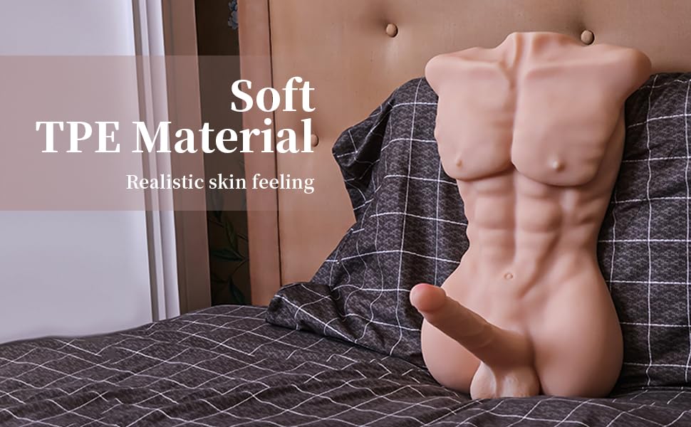 Torso Dildo Men Body Sex Doll Torso With 7.5Inch Big Penis Realistic Love Dolls Torso Cock For Women Riding Sex Toy Tight Anal Adult Pleasure Masturbator for Men Women Gay Couple Unisex Mens Body Dick