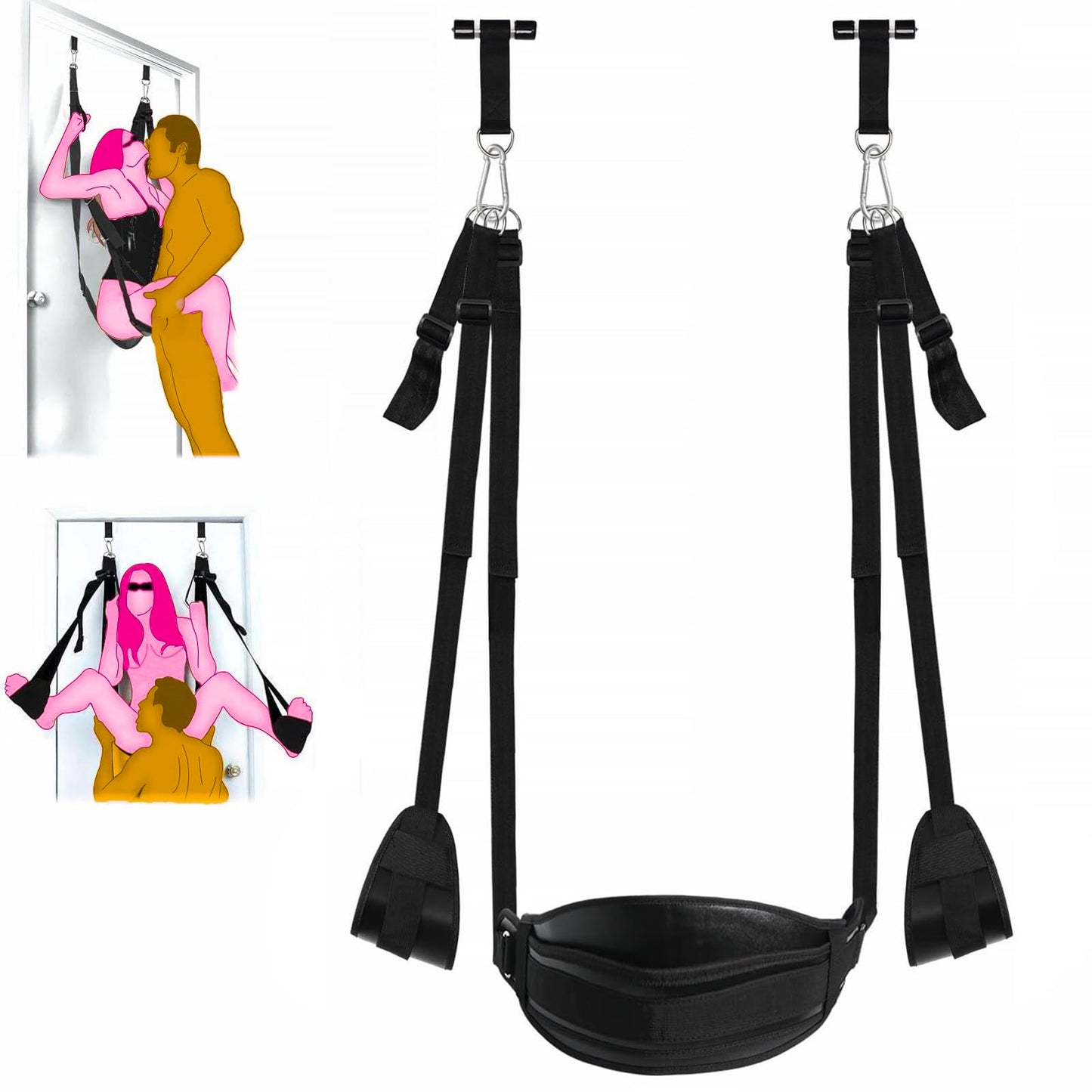 Sex Toys Door Sex Swing - BDSM Bondage Restraints Slave Love Slings with Adjustable Straps- Hold 300lbs, Blindfold, Sex Toy for Couples