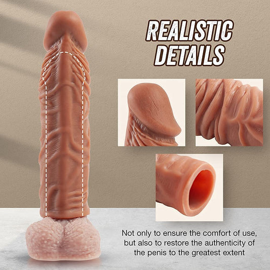 Soft Silicone Sleeves Enlargement Male Extension Tool for Men Safe and Comfortable for Couples