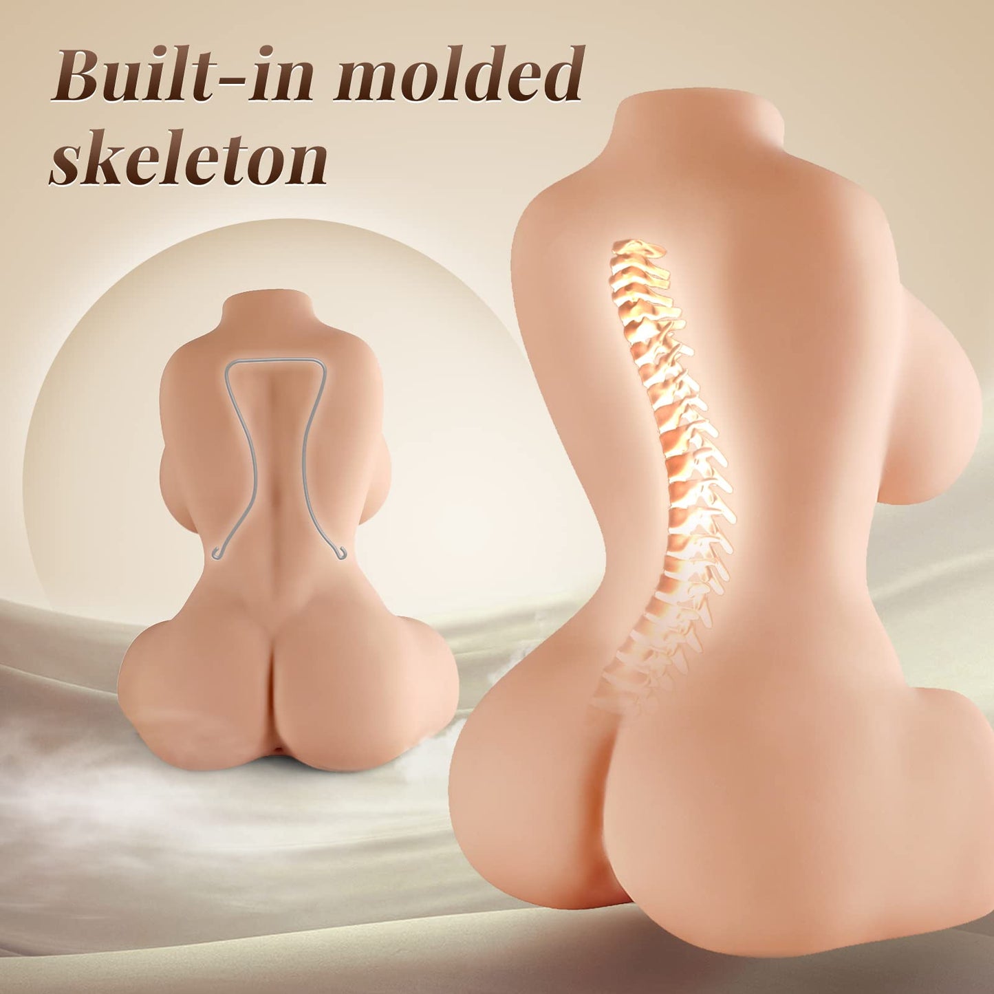 Sex Doll for Men Male Masturbator - 13.3LB Life-Size Male Masturbators Sex Toys Torso with 3D Textured Pussy and Anal Channel Soft Boobs, Mens Adult Toys Sex Dolls Pocket Pussy (9.1x14.6x6.3 in)