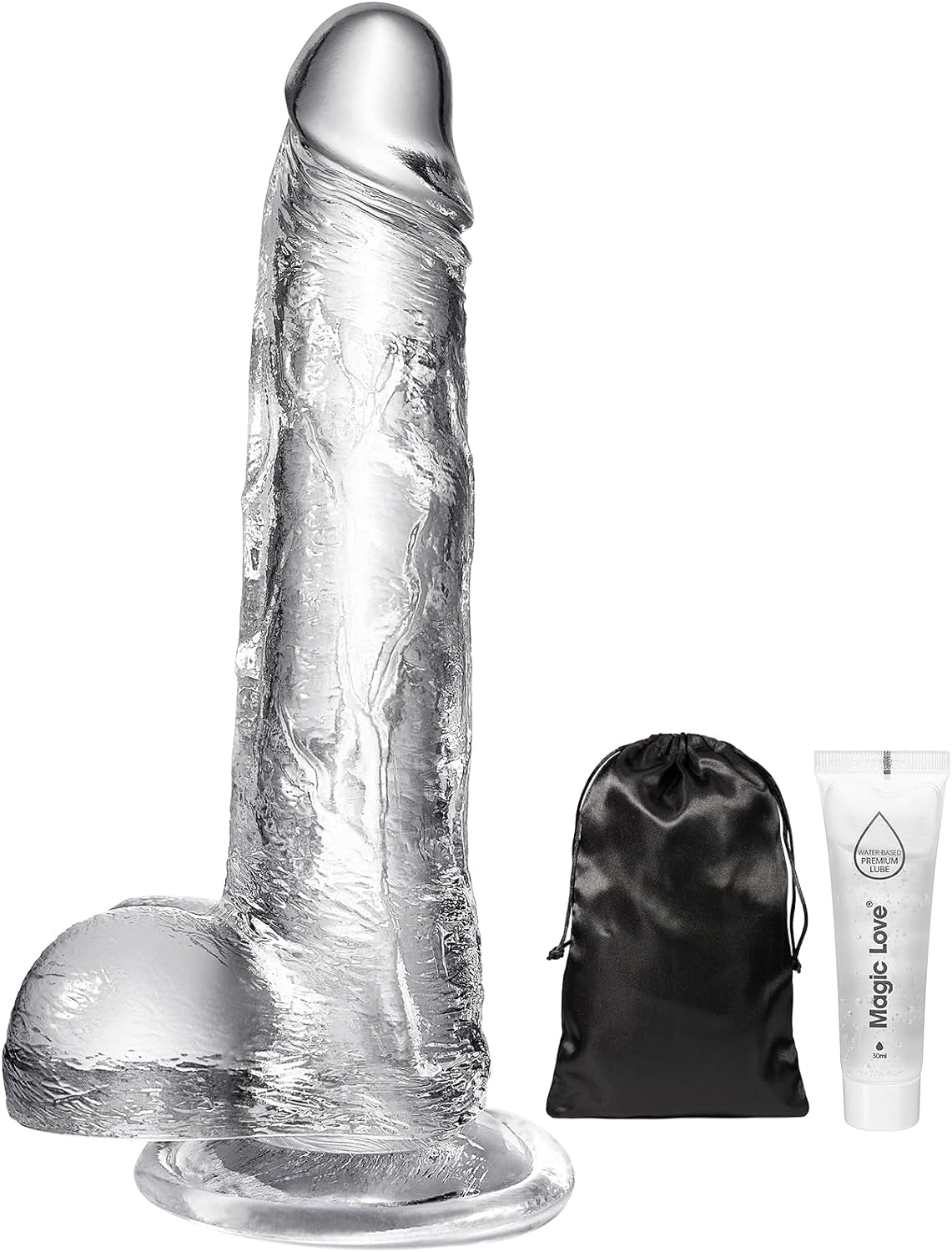 Realistic Big Dildos Feels like Skin, Suction Cup Dildo for Hands-Free Play,Sex Toys Clear Dildos (8")