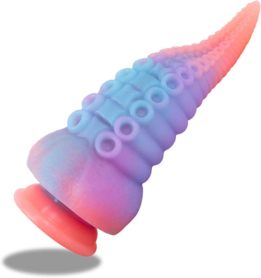 Monster Silicone Dildo-8.3 Inch Adult Sex Toy Big Huge Monster Thick Dildo with Strong Suction Cup,  Fantasy Anal Glowing Tentacle Dildo for Women or Men, Liquid Silicone Anal Plug Prostate Massager
