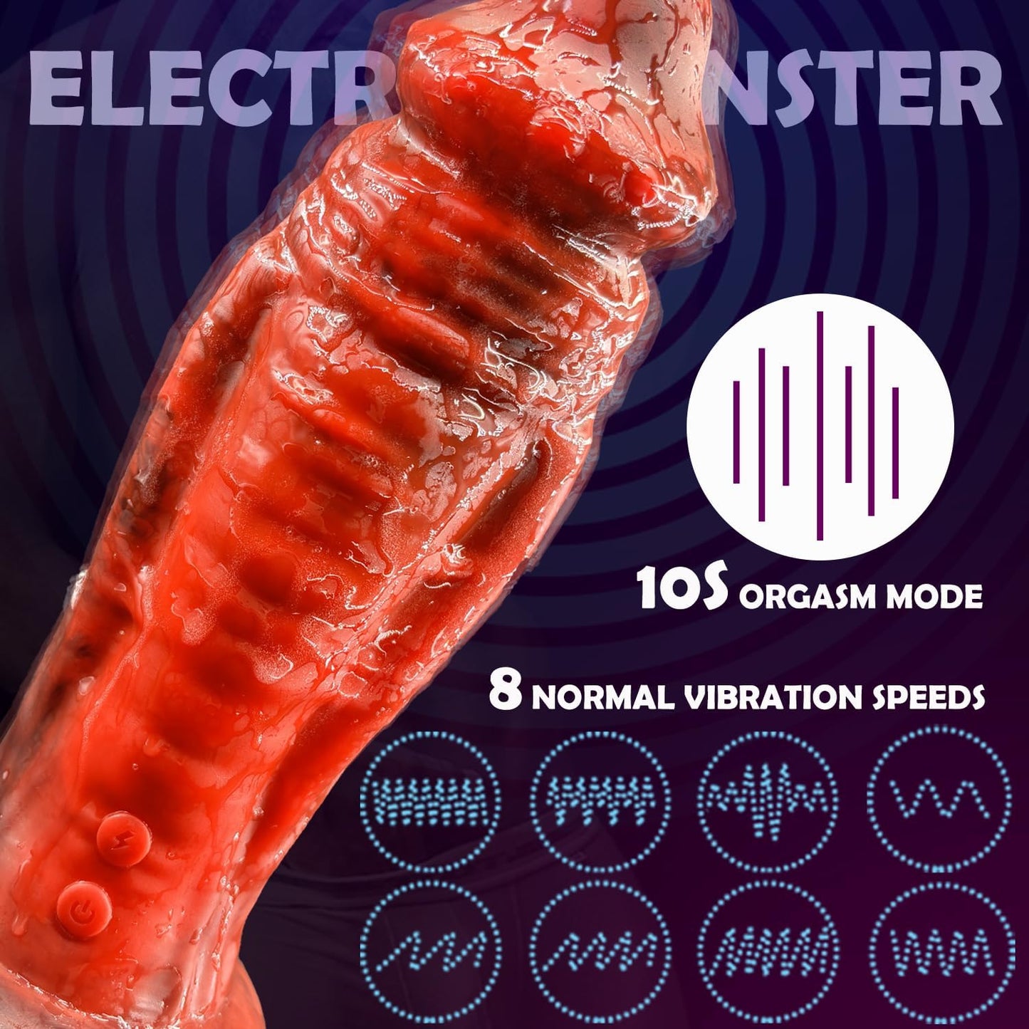 2.75'' Diameter Vibrating Monster Dildo,8.7'' Huge Thick Realistic Dildo Massager with 8 Vibration & 1 Orgasm Mode,G-Spot Vibrator Sex Toy with Strong Suction Cup for Clitoral Vaginal Anal Stimulation