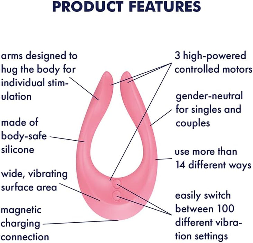 Endless Joy | Multivibrator | G-Spot | Clitoris Stimulation | 3 Strong Power Motors | 100 Vibration Combinations | 14+ Use Applications | Waterproof (IPX7) | Rechargeable Battery | Skin-Friendly Silicone
