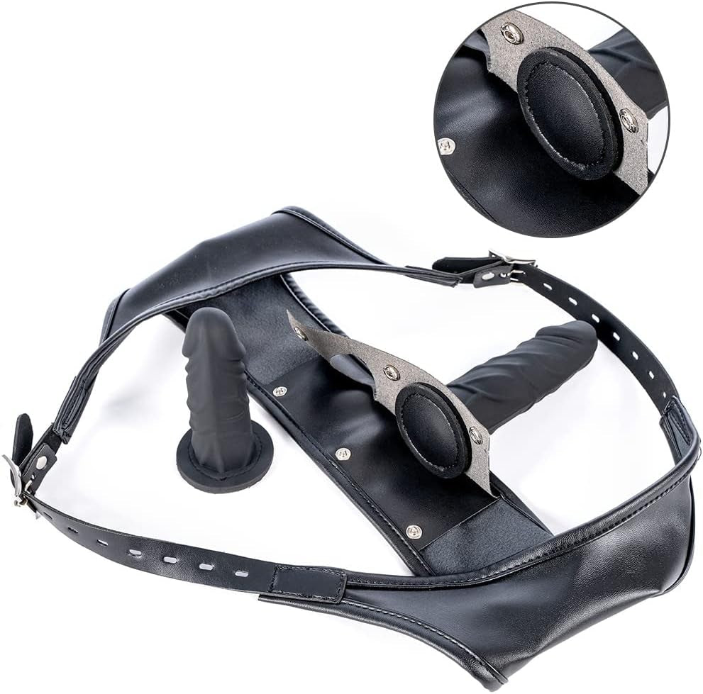 Strap-On Set Dildo Pants 2 Removeable Silicone Dildos, G Spot Anus Stimulator Vagina Masturbator for Women Couples