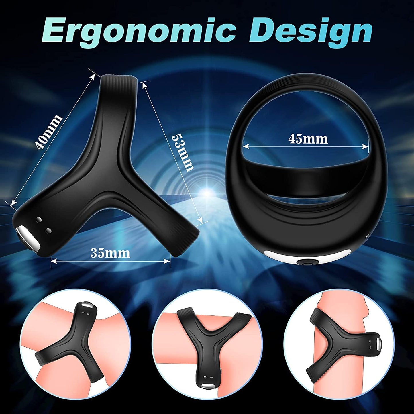 New Silicone Cock Ring Kit Erection Enhancing Pack Black, Soft Stretchy Portable Penis Ring Set, Last Longer and Get Harder for Men Couples Women Hoodies