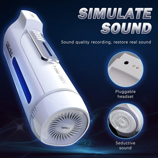 Semind Male Masturbator, Automatic Heating Pocket Pussy Telescopic Male Masturbators Cup with 5 Speeds & 5 Telescopic Modes, 3D Realistic Textured Silicone Pussy Blowjob Stroker Adult Sex Toys for Men