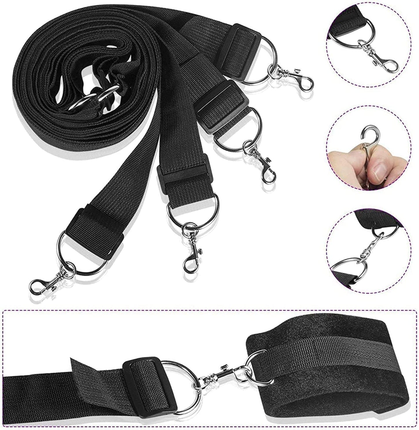 Bondage Restraints Sex Set for Bed Sexy Straps for Couples Bed Restraints Bondage Kit Adult Restraint with Cuffs Restraints, Bed Restraints for Sex Wrist Ankle Cuffs with adjustable straps