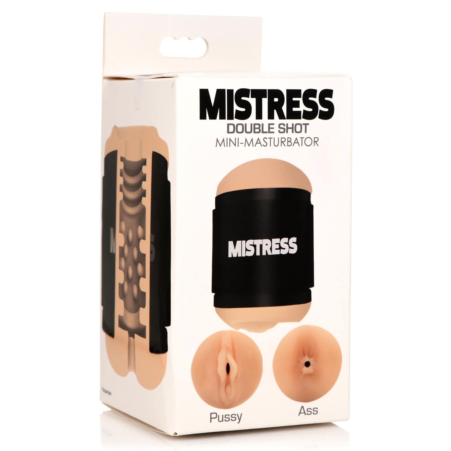 MISTRESS Double Shot BioSkin� Pussy and Ass Stroker for Men & Couples. Soft & Stretchy with Textured Inner Tunnel. Realistic Look & Feel. Travel Friendly - Light