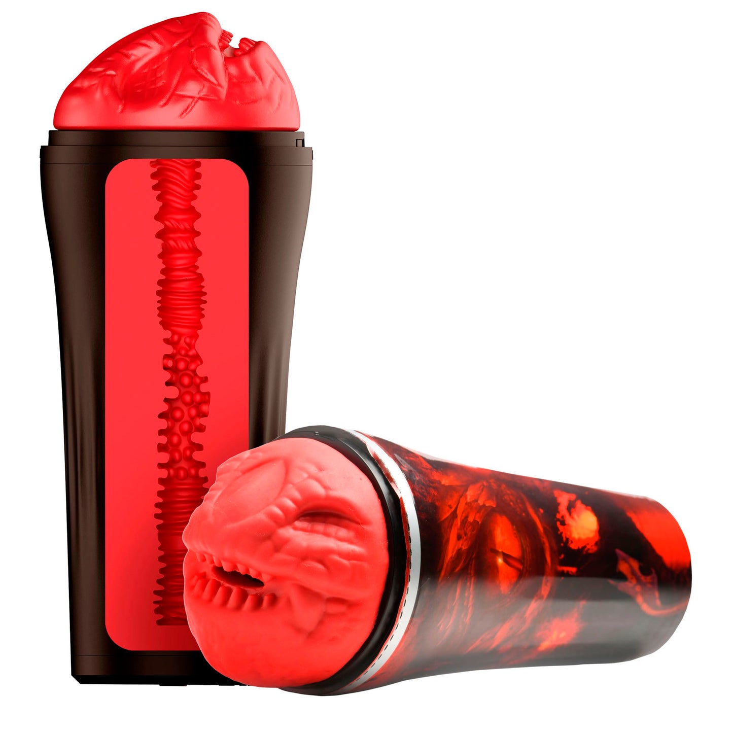 CREATURE COCKS Dragon Snatch Stroker for Men & Couples. Soft & Stretchy, Unique Inner Texture, Fantasy Male Masturbator, Open-ended Design, Adjustable Suction Intensity. 1 Piece, Red