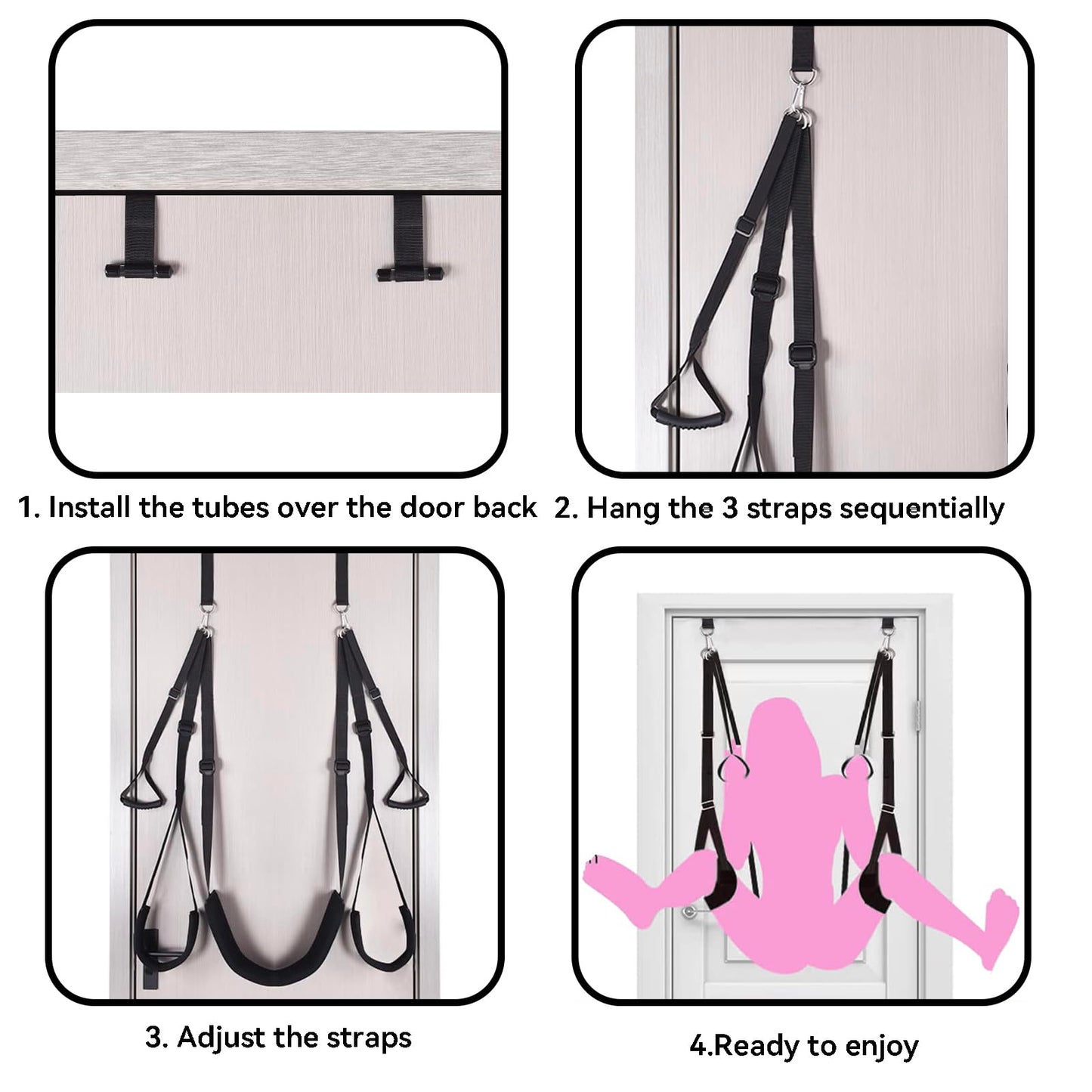 Sex Toys Door Sex Swing - BDSM Bondage Restraints Slave Love Slings with Adjustable Straps- Hold 300lbs, Blindfold, Sex Toy for Couples