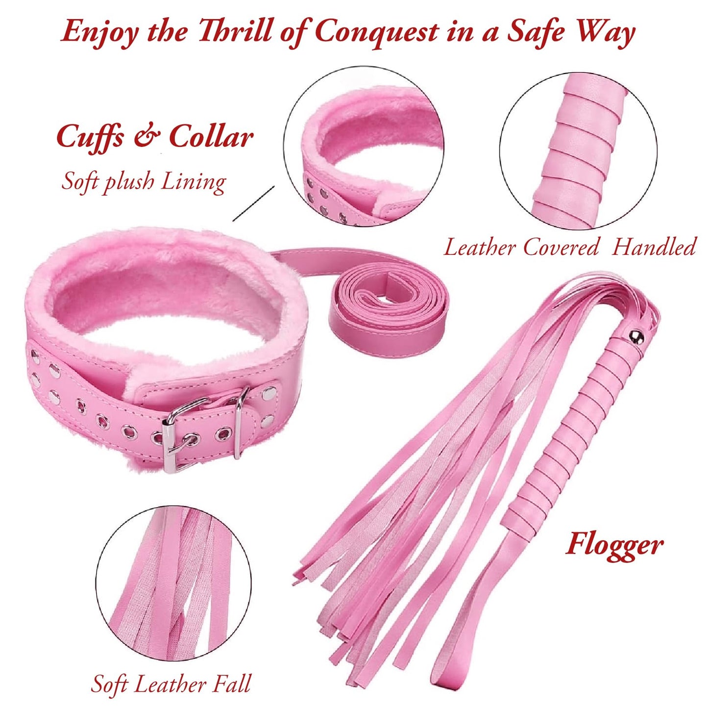 Sex Bondage 11 Pcs BDSM Leather Bondage Sets Restraint Kits Adult Sex Toys for Women and Couples Foreplay,Hand Cuffs Ankle Cuff Bondage Collection & Blindfold & Tickler Included