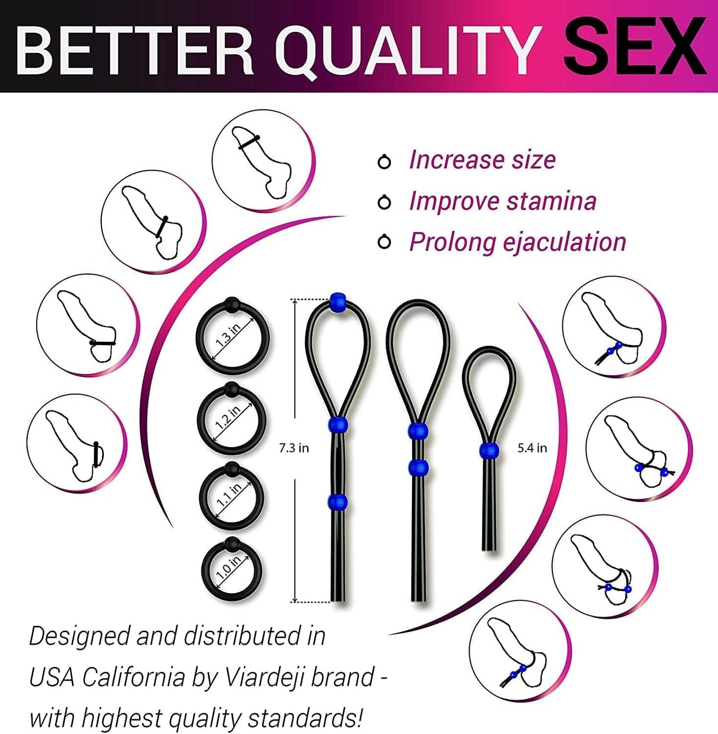 New Silicone Cock Ring Kit Erection Enhancing Pack Black, Soft Stretchy Portable Penis Ring Set, Last Longer and Get Harder for Men Couples Women Hoodies