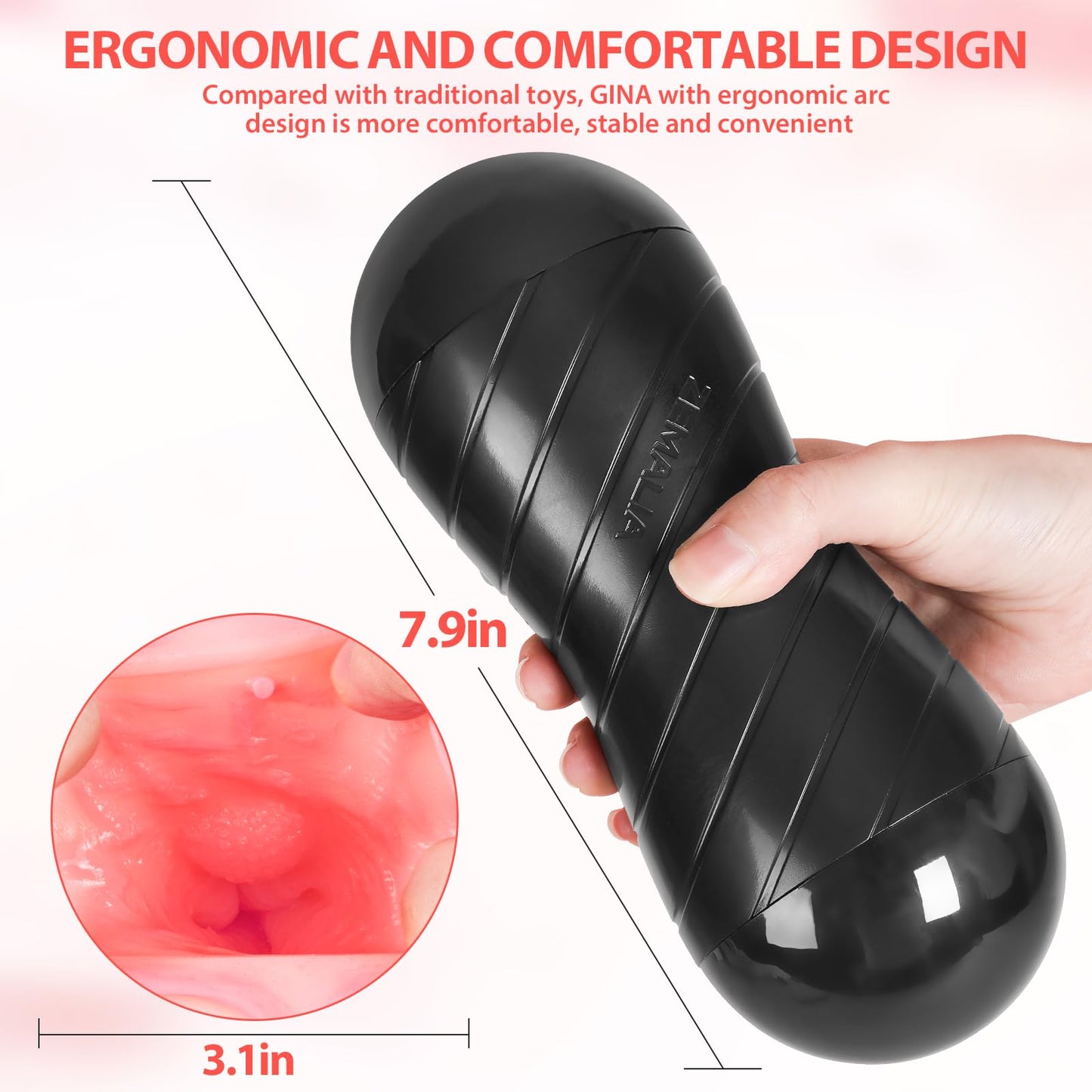 Male Masturbator, Double Side Mens Sex Toy with Water Based Lubricant, Adult Toys with Realistic Texture, Male Self-pleasure Toys, 3D Deep Oral Stroker Sex Toys for Adult