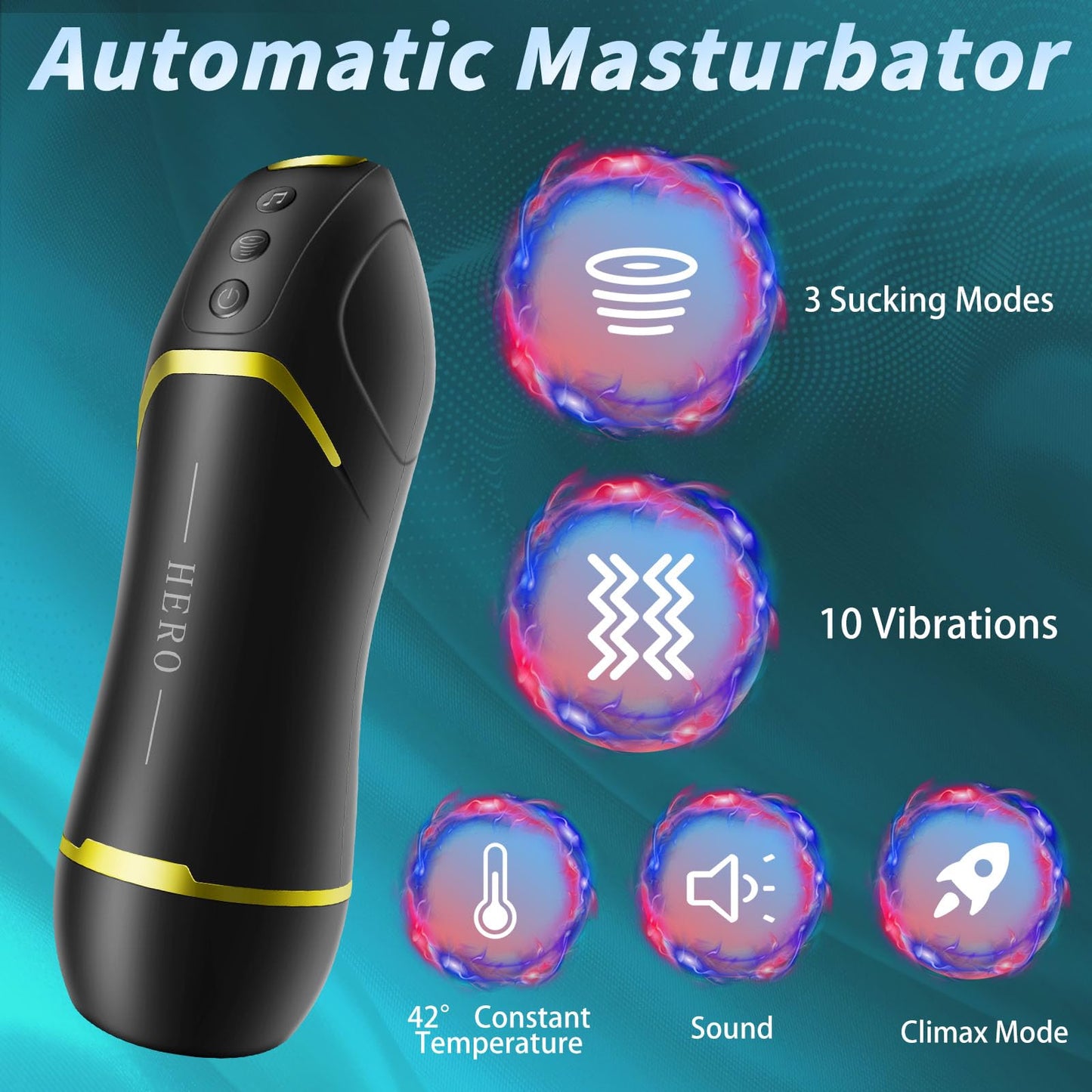 Automatic Male Masturbator Cup, Electric Pocket Puss y Vagina Blowjob Stroker with 10 Rotating 3 Vacuum Suction Modes Toy Adult Sex Toys for Men Silicone Peni s Trainer Gift (Beginner Level Gentle) (Black-A)