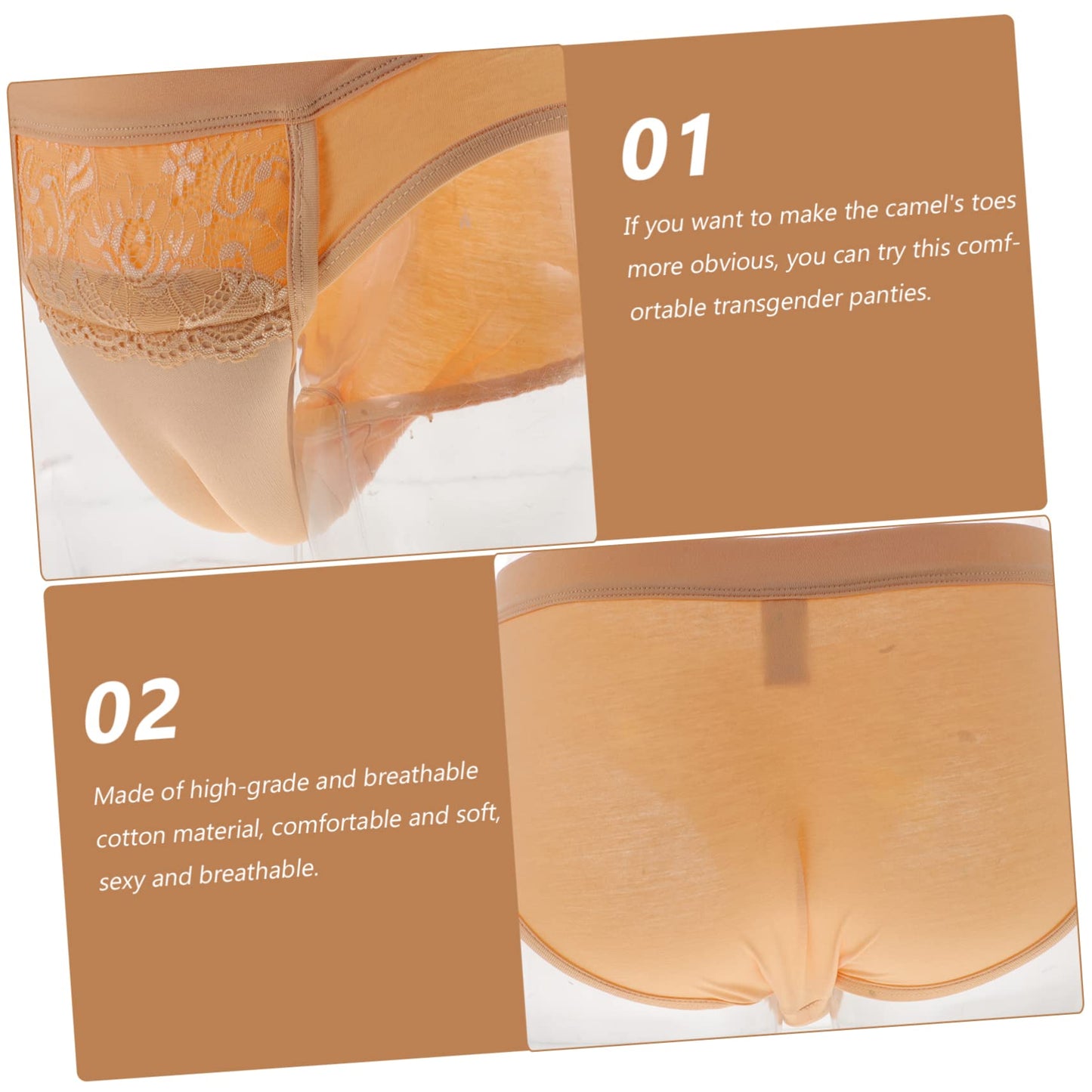 Healifty Male to Female Clothing Costumes Men Panties Mens Men Cotton Panties Thong Crossdressing Underpants Men Invisible Pants Supplies Transsexuals
