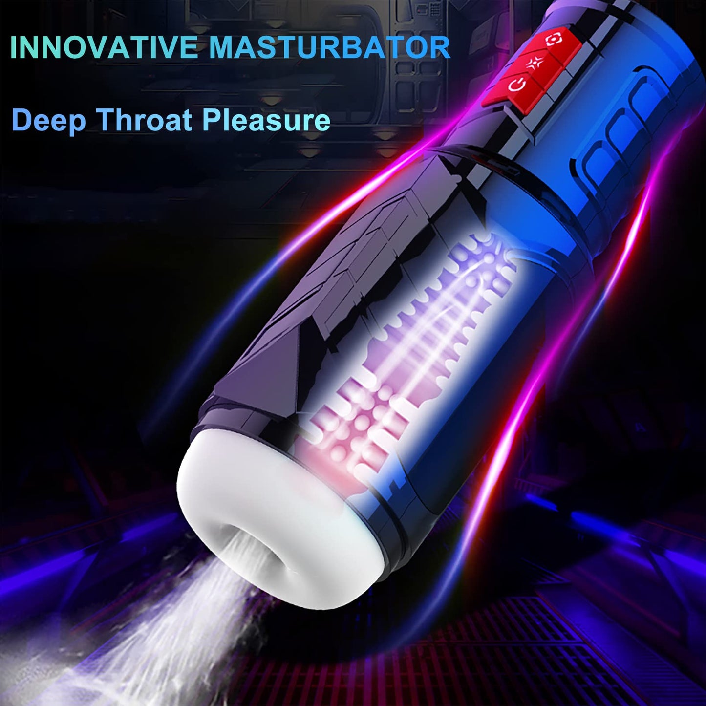 Automatic Masturbator Cup for Male with 7 Oral Sucking &7 Vibration Modes, Electric Pocket Pussy Blowjob Stroker with Moan, Vibrating Penis Masturbation Sex Toy with Powerful Suction (Black)