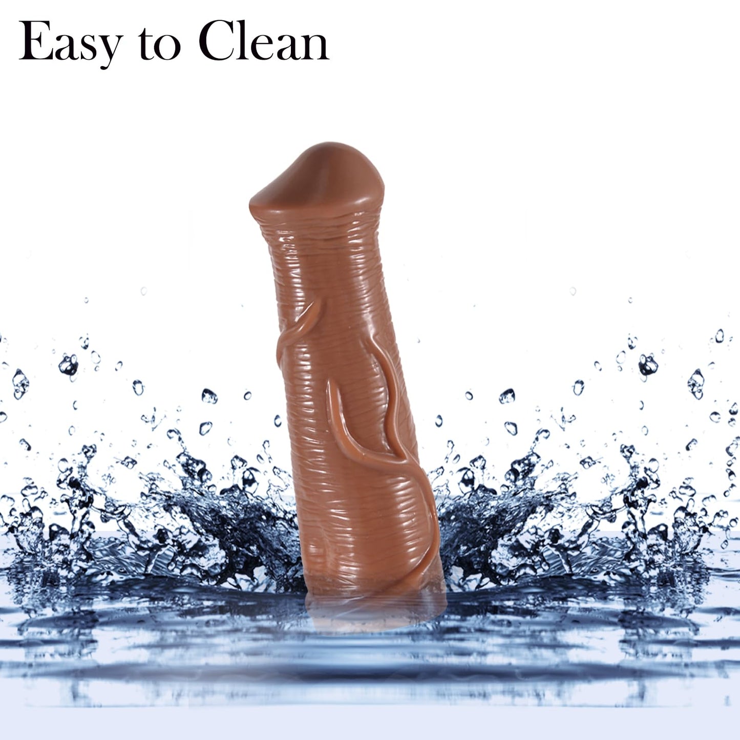 Penis Sleeve Extender for Men, Reusable Realistic Textured Cock Enlarger Adults Sex Toys, Soft Thick Sexual Enhancer for Gay Couple