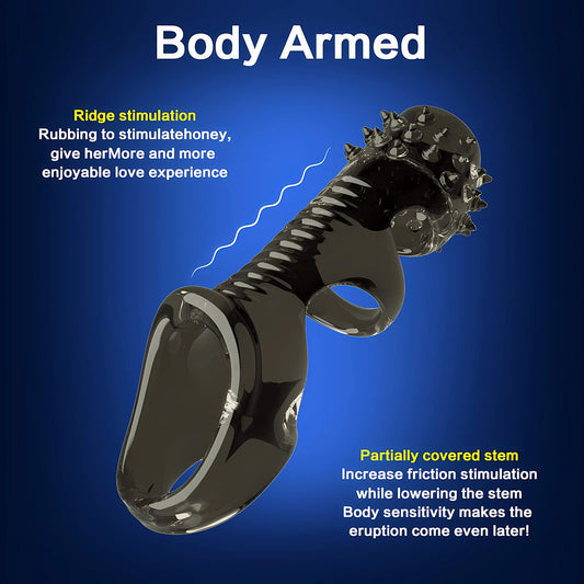 2pcs Penis Sleeve Sex Toys for Men - Silicone Cock Rings Testicle Sleeve Enlargement Enhancer for Increasing Sexual Performance Sleeve Toys for Couples (B)
