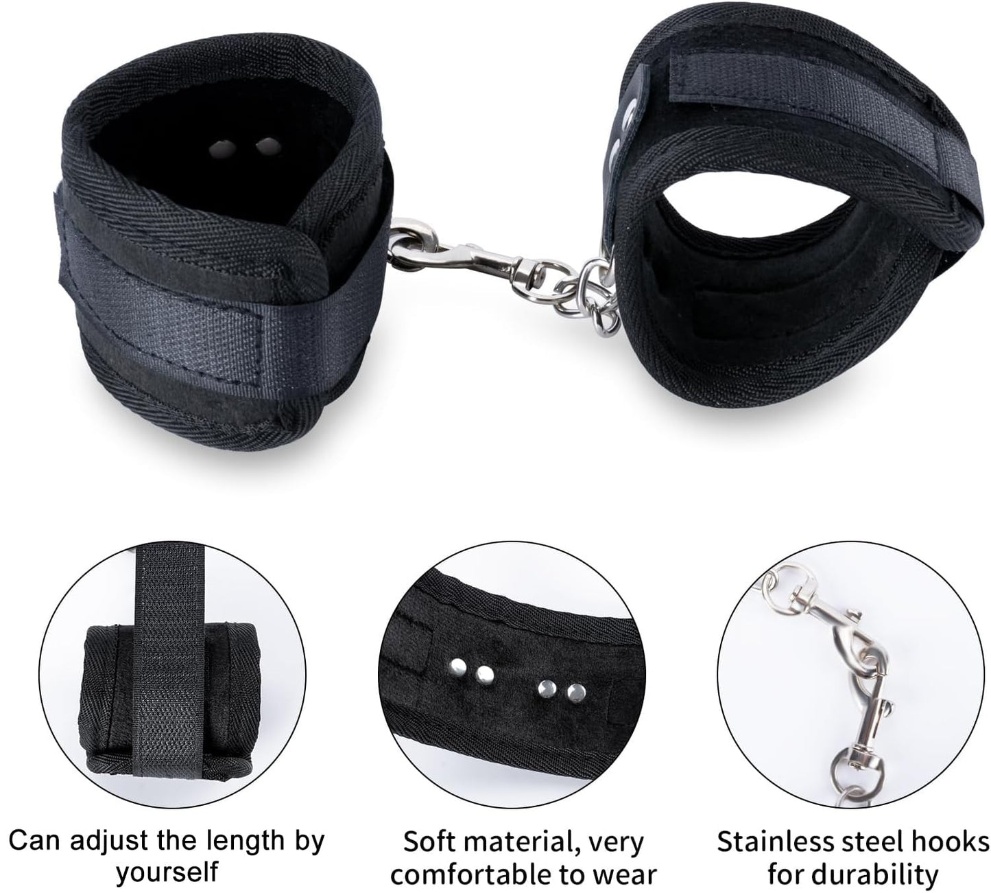 BDSM Bondage Sex Set Adjustable Wrist Thigh Restraint Ropes Adult Sex Toys for Men Women and Couples