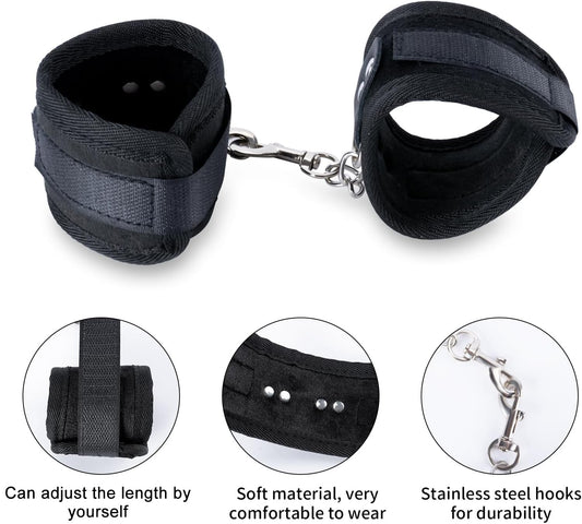 BDSM Bondage Sex Set Adjustable Wrist Thigh Restraint Ropes Adult Sex Toys for Men Women and Couples