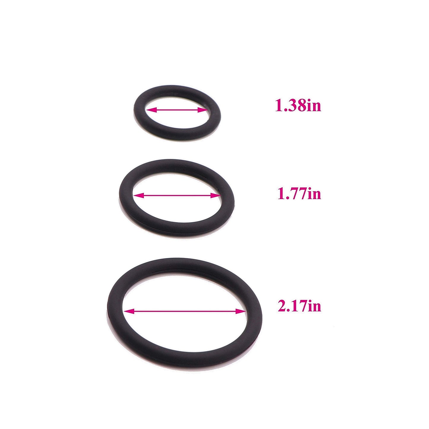 Black 3 Pieces Silicone Soft Delay Classic Watertight Extension Restraints rings Band Kit Rings for Men Extension Ring Band Kit