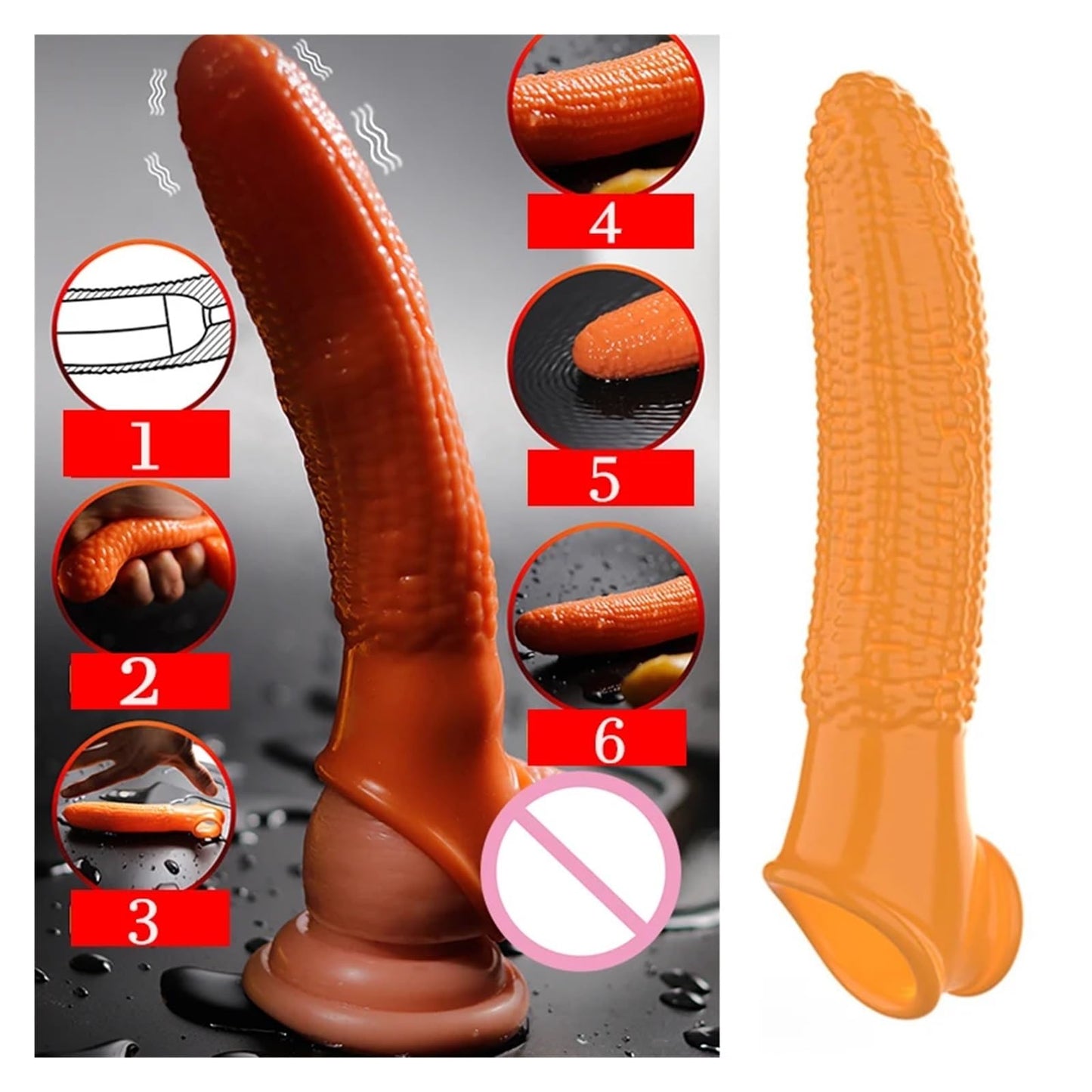 Vegetable Penis Enlargement Sleeve,Reusable Cock Enlarger Sheath,Penis Sleeve Extender Cock Sleeve Extension Sheath,Dildo Cover Adult Sex Toys For Men Delay Ejaculation,Penis Extension For Couples Sex