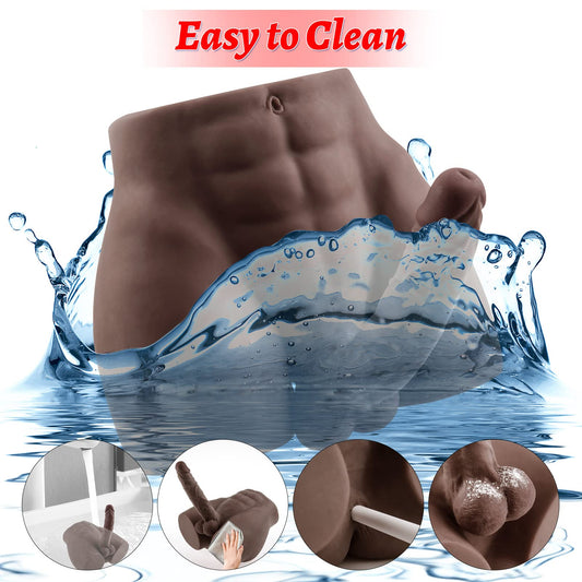 Life Size Male Sex Doll with Flexible Dildo Realistic Sex Huge Cock, 17.0lb Torso Men Sex Dolls for Women Tight Anal Hole 8.5 in Cock for Female Masturbation, Unisex Masturbator Sex Toy for Women Gay