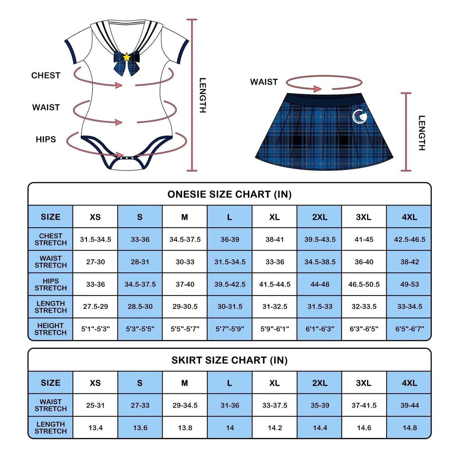 Landofgenie Women's Pajamas Set Anime Costume Onesie Cosplay JK Sailor Skirt Cross Dresser Male to Female Sissy Dark Blue