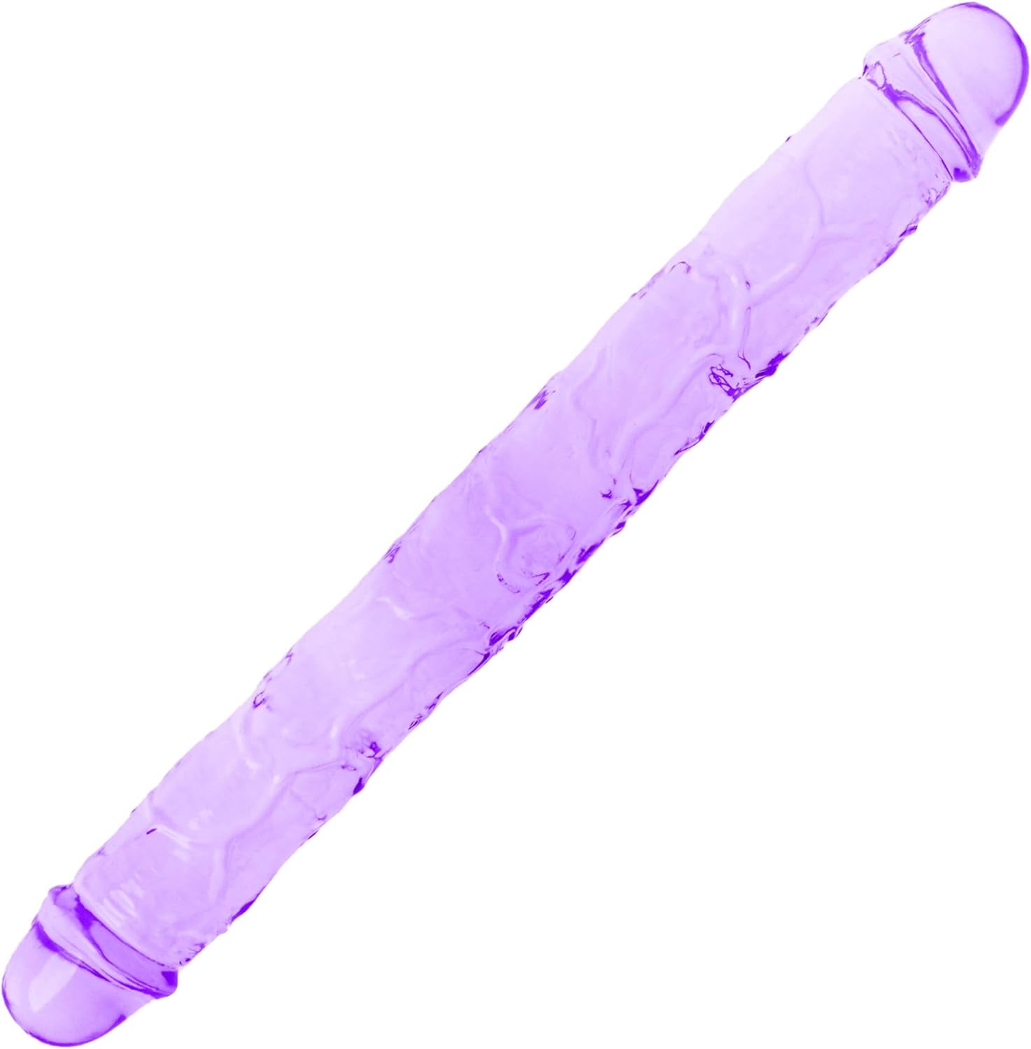 11.8 * 1.37 Inches Double Dildo Crystal Jelly Realistic Anal Long Dildo Penis Soft and Flexible with Veins and Glans Adult Sex Toys for Women/Men/Lesbian Purple