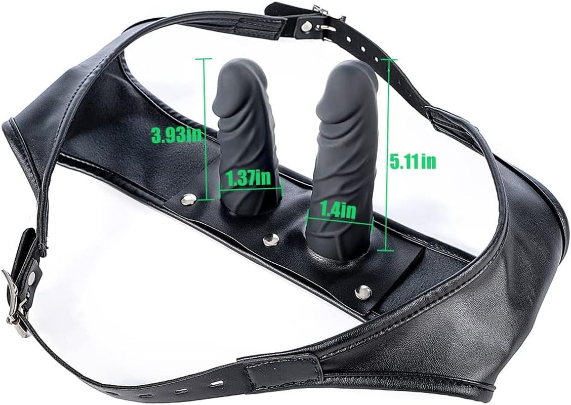 Strap-On Set Dildo Pants 2 Removeable Silicone Dildos, G Spot Anus Stimulator Vagina Masturbator for Women Couples