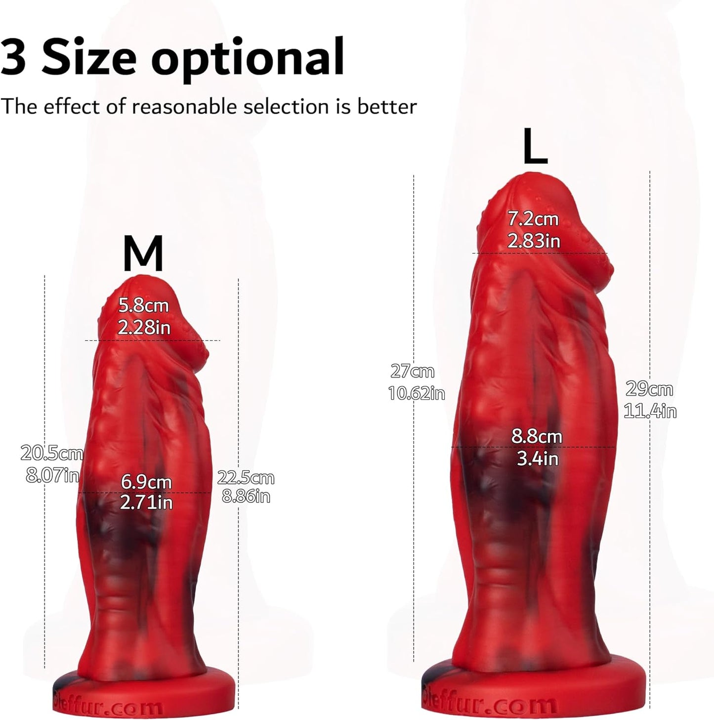 Realistic Huge Dildo with Big Head, Thick Dildo with Strong Suction Cup, Fat Thrusting Dildos with Muscle Design, Anal Dildo Expander, Silicone Red Monster Dildo for Men and Women (D109-M)