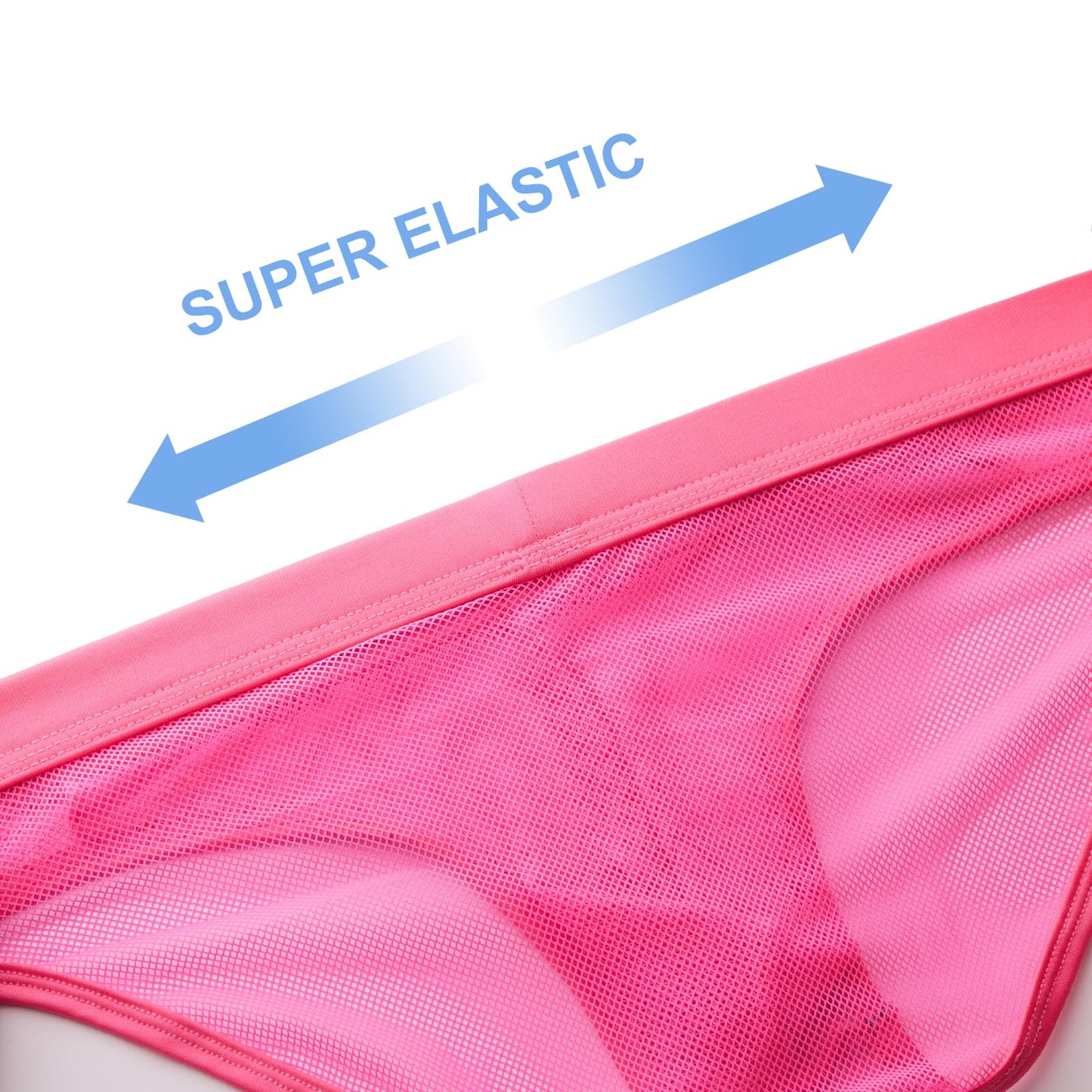 Arjen Kroos Men's Sexy Low Rise Underwear Breathable Mesh Briefs,PINK-AK2167,Medium