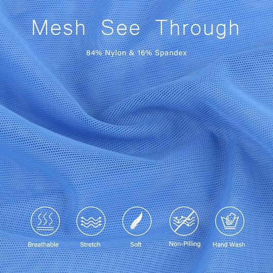 YINYOUYU Mens See Through Shorts Sexy Mesh Underwear Large Split Side Boxer Loose Lounge Breathable Underpants M Blue