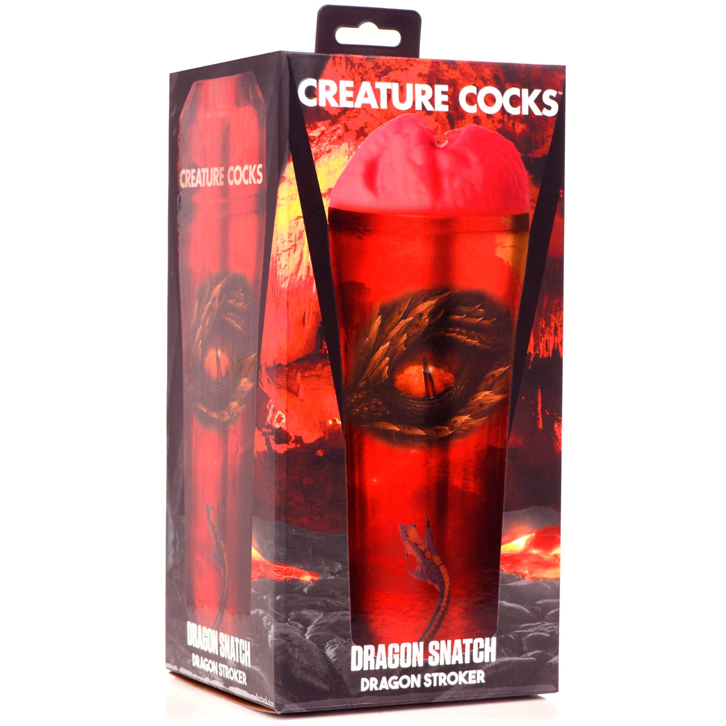 CREATURE COCKS Dragon Snatch Stroker for Men & Couples. Soft & Stretchy, Unique Inner Texture, Fantasy Male Masturbator, Open-ended Design, Adjustable Suction Intensity. 1 Piece, Red