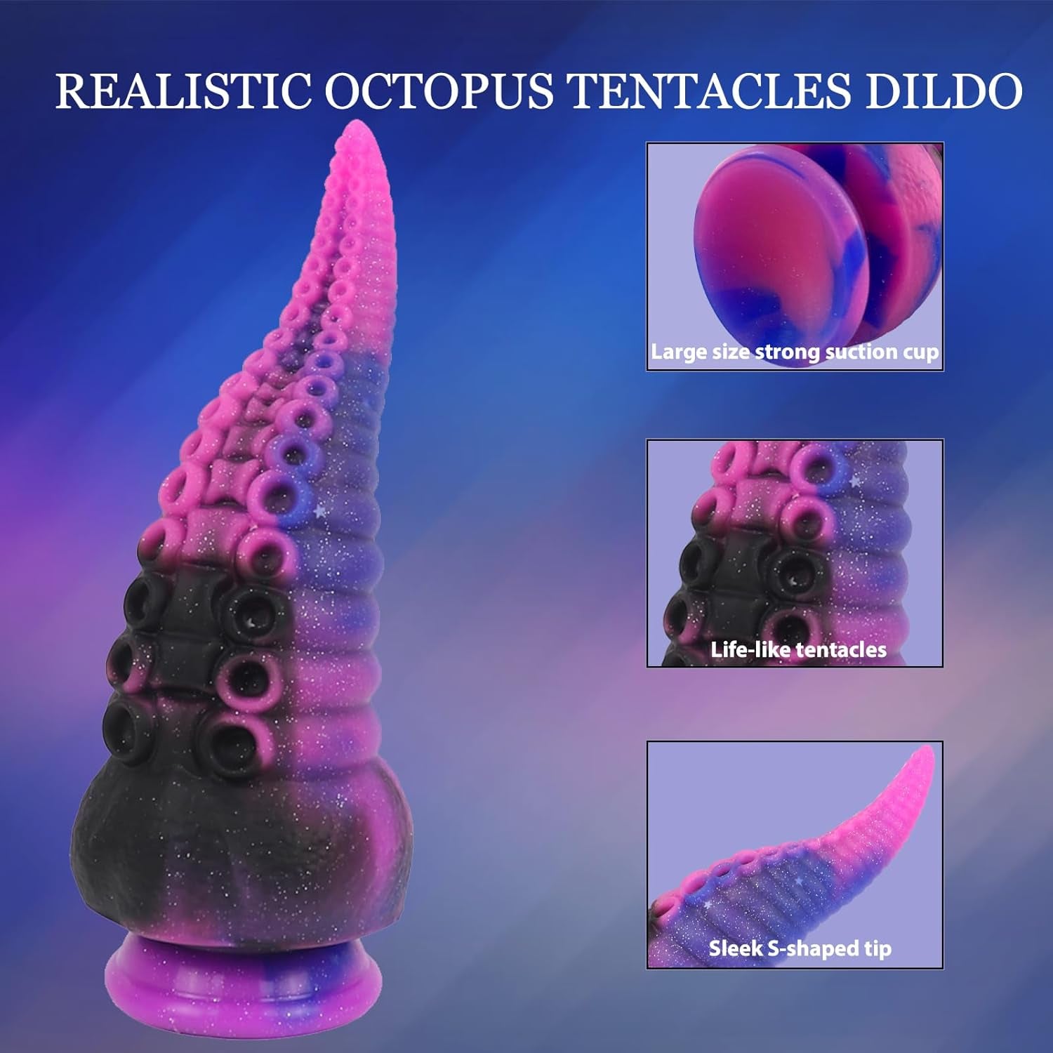 8.3 Inch Tentacle Realistic Monster Dildo, Big Thick Anal Dildo with Strong Suction Cup for Adult, Liquid Silicone Octopus Huge Butt Plug Trainer Prostate Massager Sex Toys for Women