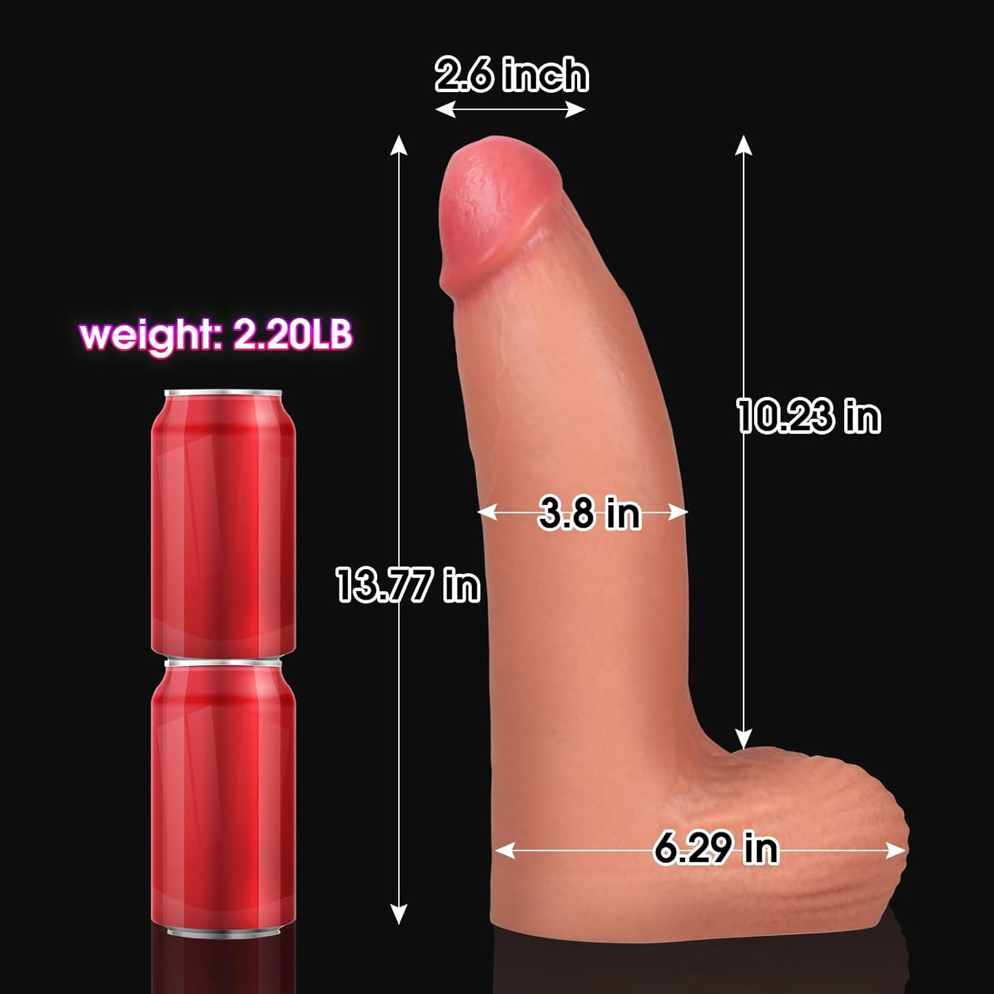 13 Inch Huge Silicone Dildo,3.8“Wide Extra Thick Realistic Massive Dildo with Strong Suction Cup for Anal Play,G-Spot Giant Big Dildos Butt Plug Fake Penis Adult Sex Toys for Woman Men Gay Couple