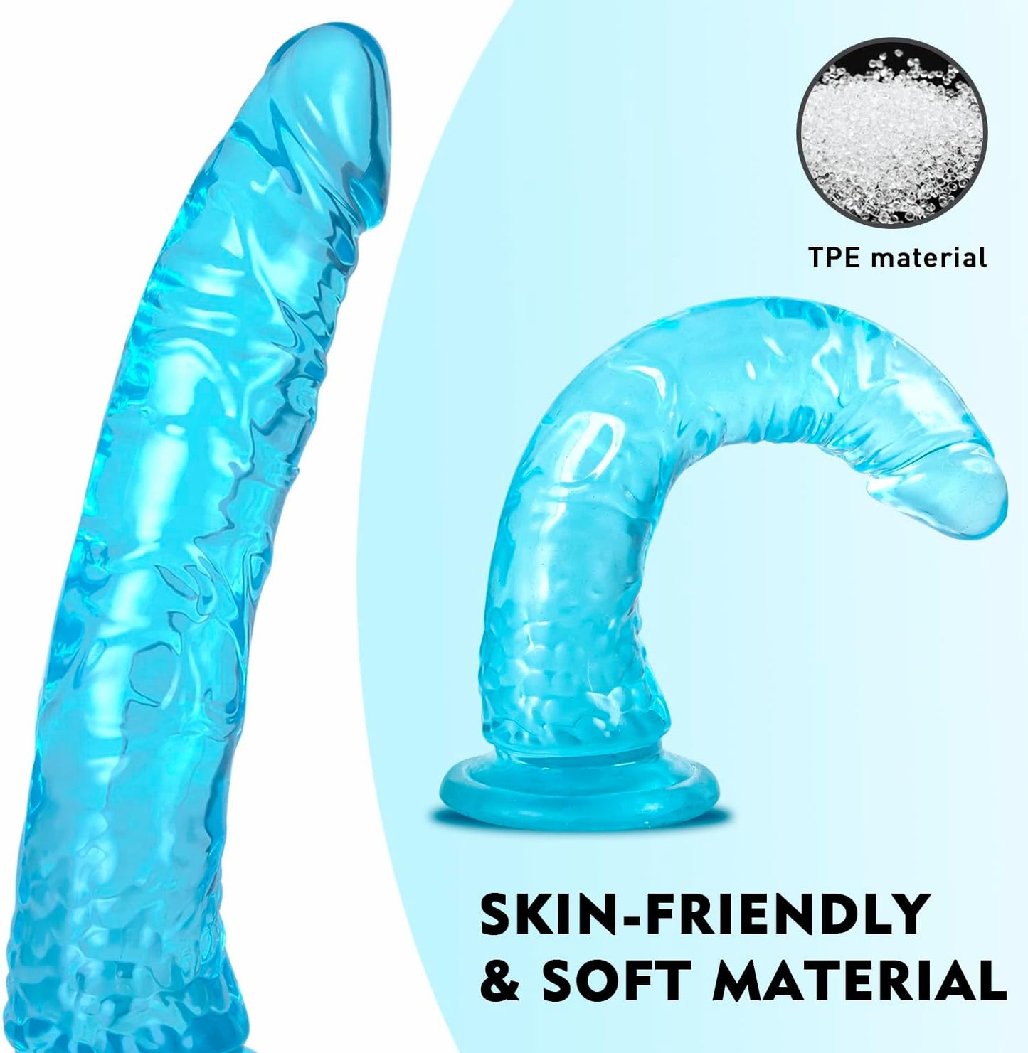 8.1 Inch Realistic Dildo with Powerful Suction Cup Support for Hands-Free and Compatible Straps, Adult Sex Toys and Games, Female, Male, Homosexual, and Beginner G-Spot and Anal Stimulation M Bule