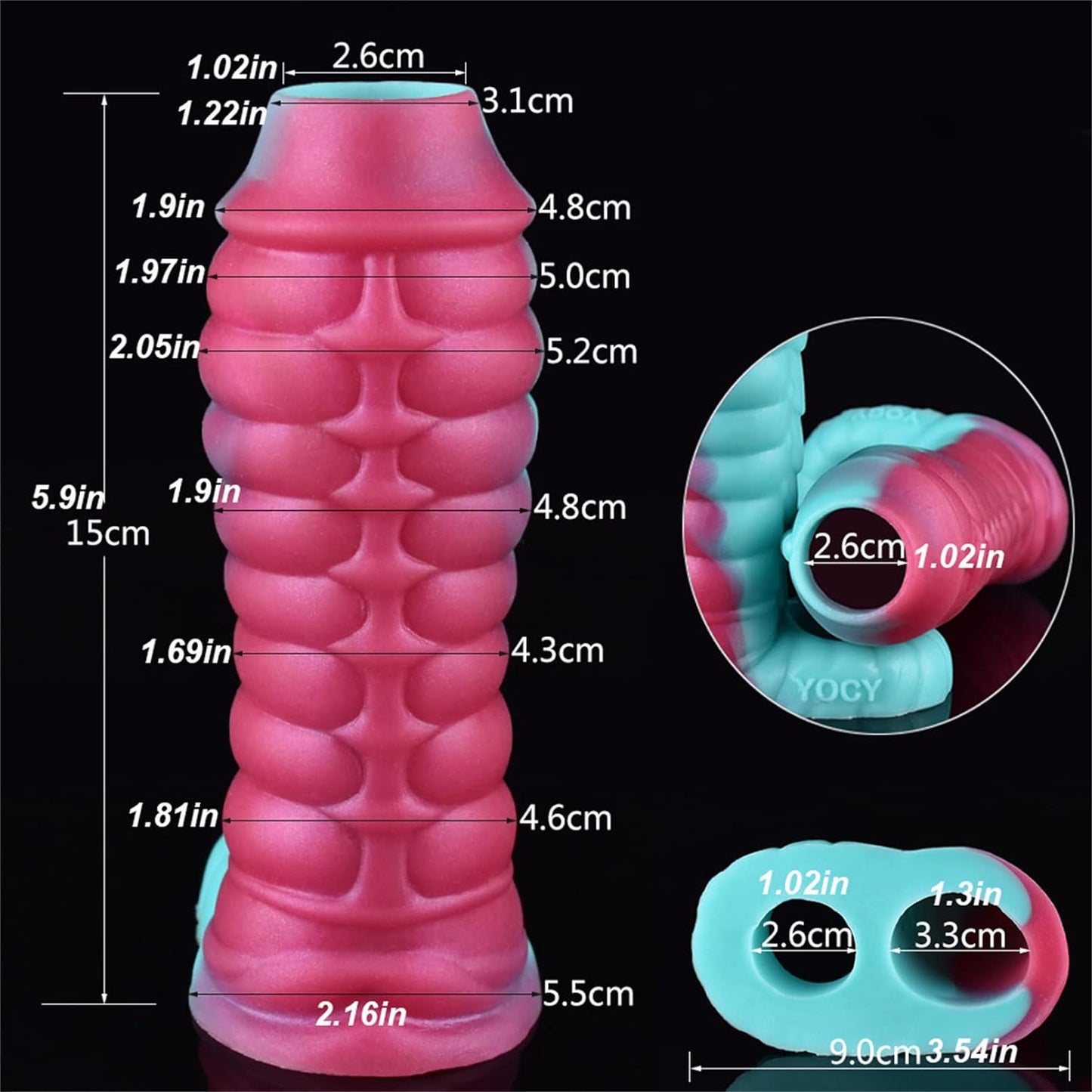 5.9" Silicone Dragon Penis Sleeve Male Penis Enlargement Sleeve, Penis Enlarger Sleeve with Cock Ring, Realistic Penis Sheath Male Adult Sex Toy (Colorful)