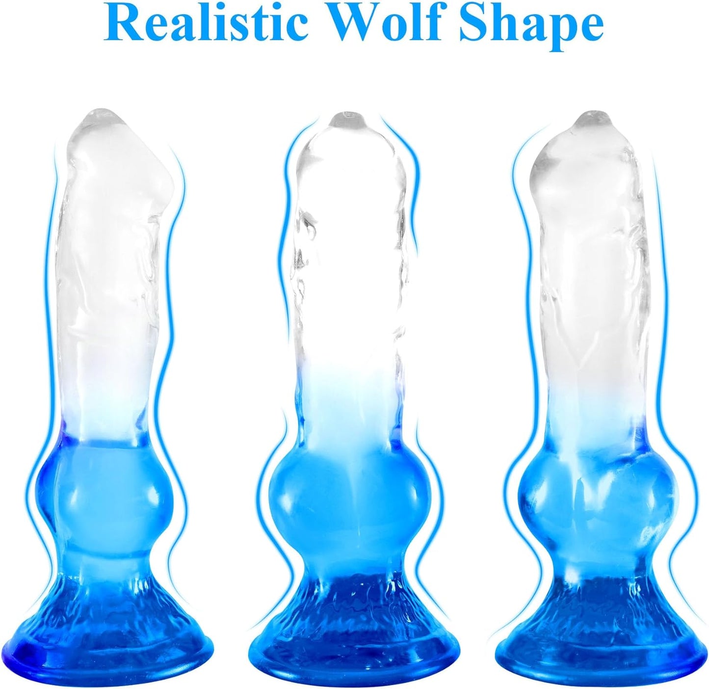 26 CM Big Wolf Dildo, Jelly Large Dogs Dildo with Strong Suction Cup Adult Toys for Women Men