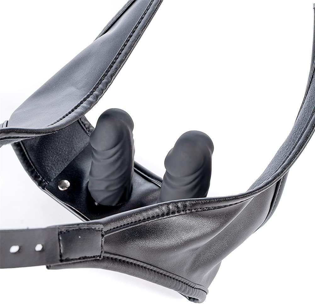 Strap-On Set Dildo Pants 2 Removeable Silicone Dildos, G Spot Anus Stimulator Vagina Masturbator for Women Couples