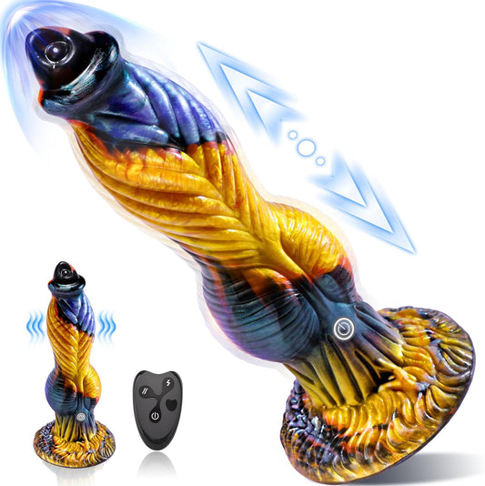 Thrusting Dildo Sex Toys Vibrator - 10.2" 3IN1 Huge Thick Dildos Anal Toys U & G-Spot Vibrator, Monster Big Dildo Remote Control 7 Modes, Suction Cup Fantasy Dildo Adult Sex Toys & Games for Men Women