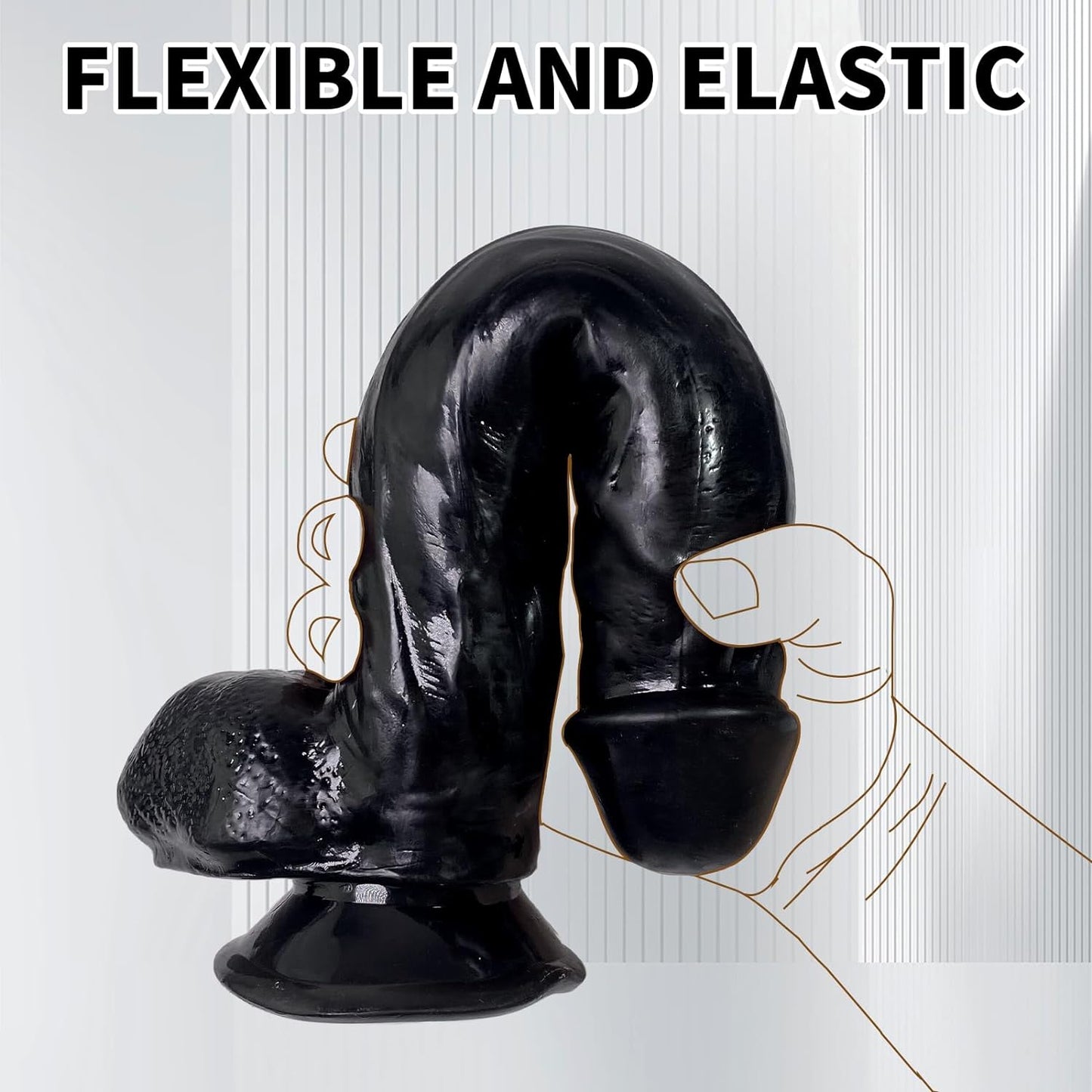 10.8“ Realistic G-Spot Dildo for Women, Lifelike Penis & Testicles, Skin-Friendly Flexible Silicone Adult Sex Toy with Powerful Suction Cup Large 27.5Cm (Black)