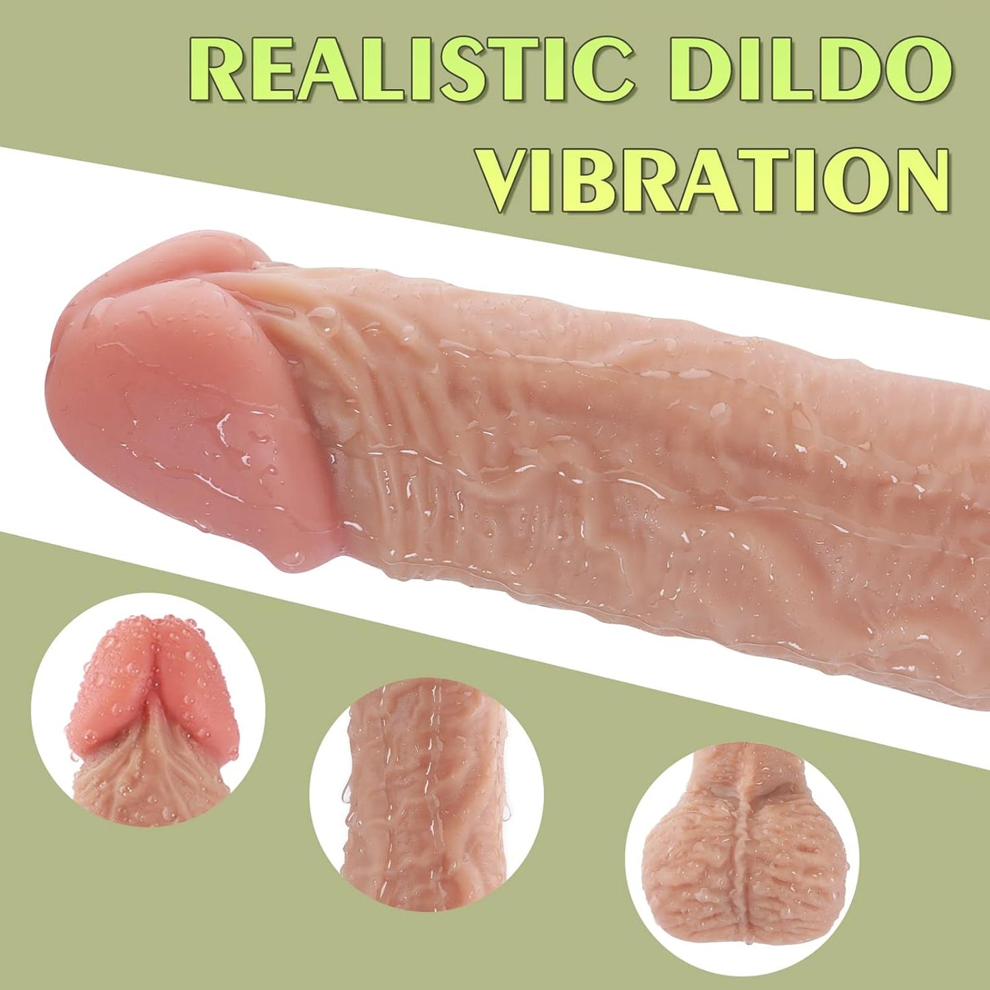 8.7 Inch Realistic Thrusting Dildo with 5 Vibration and 7 Thrusting Modes for Women Pleasure, Realistic Vibrating Dildos with Remote Control for Man and Women.