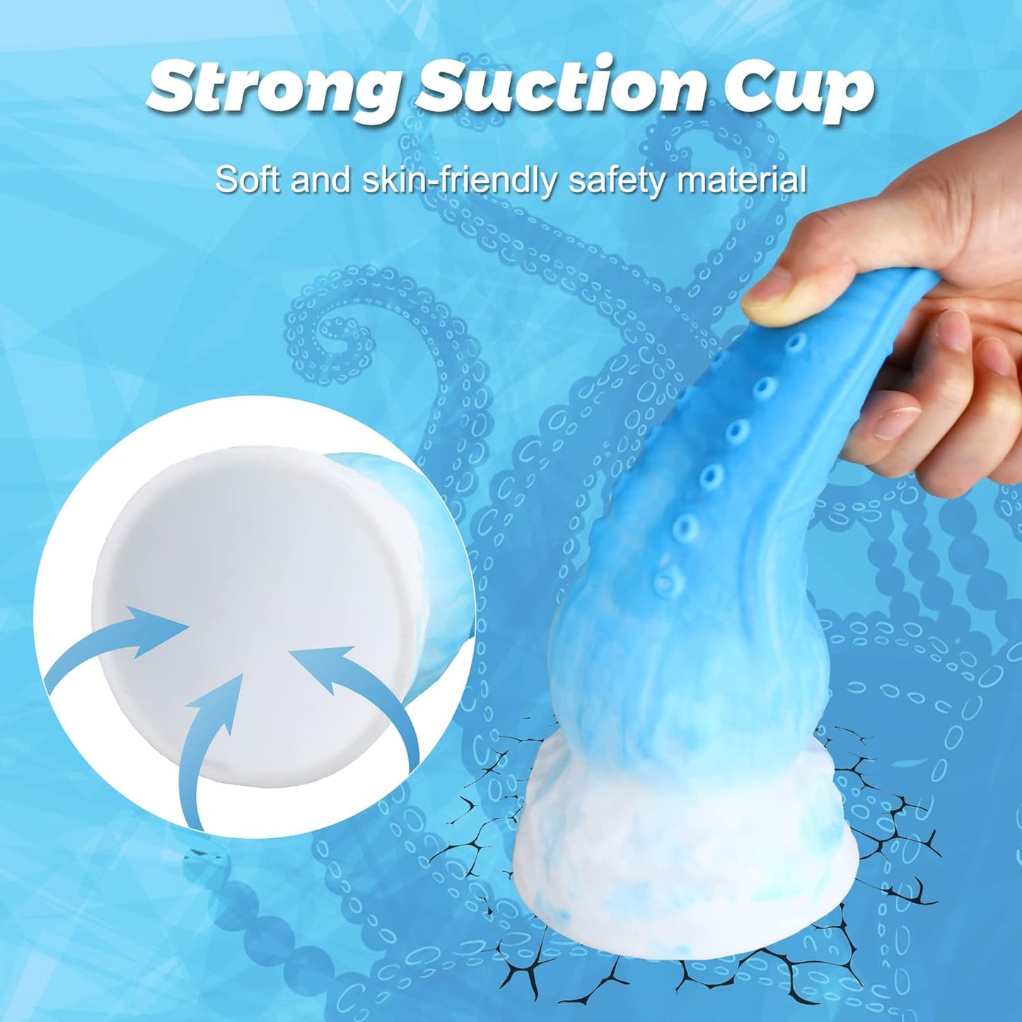 Tentacle Dildo Octopus Anal Plug Liquid Silicone,  Monster Dildo Adult Sex Toy with Strong Suction Cup for Vaginal G-Spot & Anal Play Suitable for Beginner